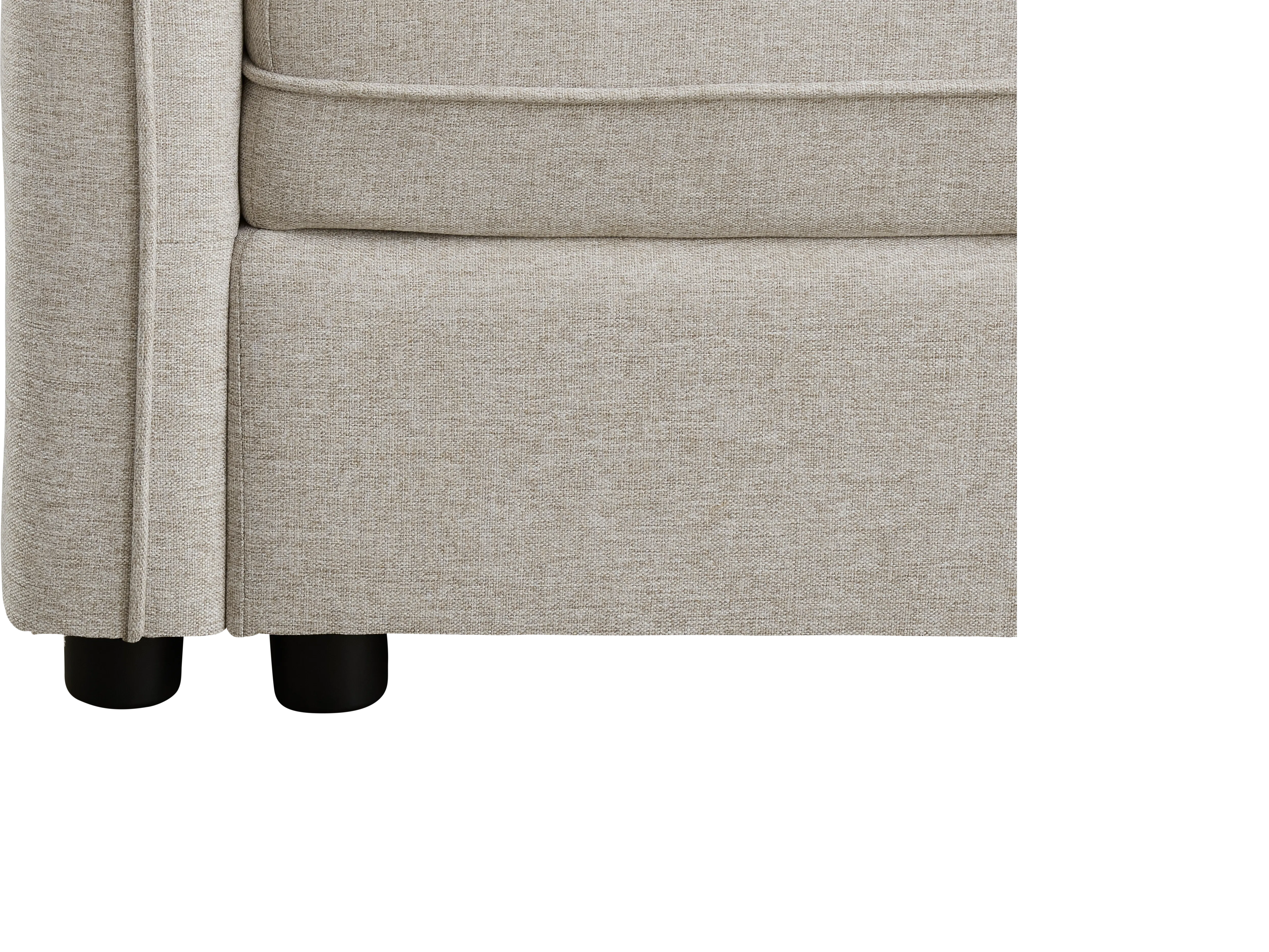 Cameron 3 Seater Storage Sofa - Sand (Fabric) - 11 - Burlap fabric texture, beige upholstery, clean and simple design