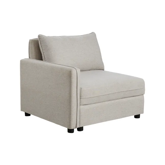 Cameron 4 Seater Storage Sofa - Sand (Fabric) - 21 - Cream upholstered armchair, beige fabric, modern design, comfortable