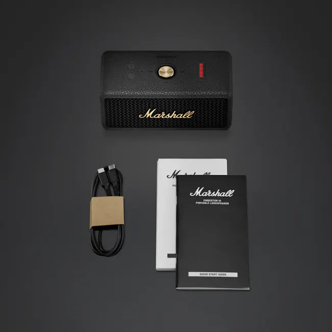Marshall Emberton III - Black - 7 - Marshall portable loudspeaker, black and gold design, sleek and modern, premium audio