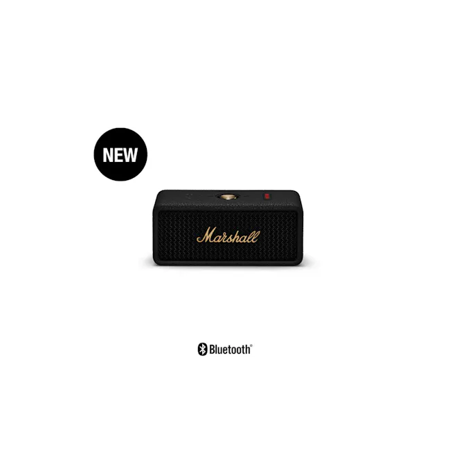 Marshall Emberton III - Black - 1 - Bluetooth Marshall, new sound system, sleek design, black and gold color scheme, compact