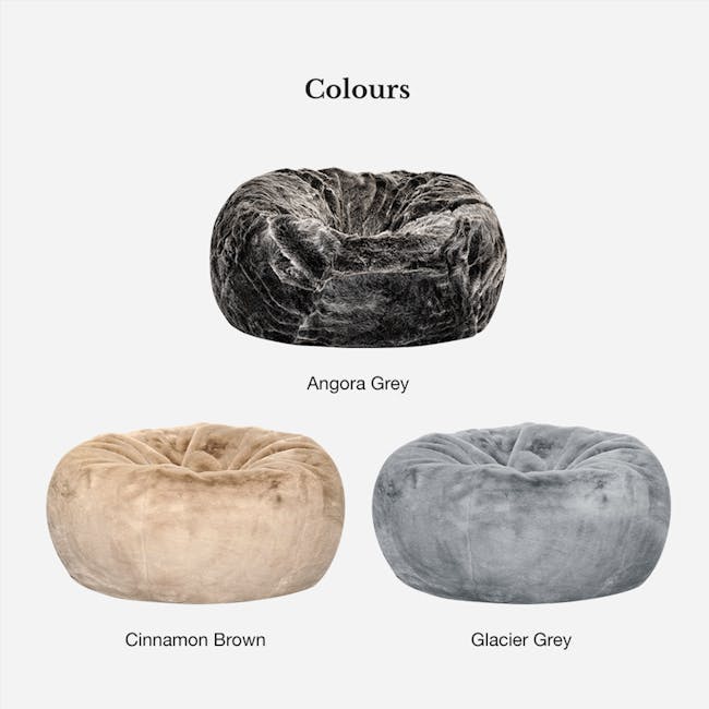 SoftRock Arcadian Bean Bag - Angora Grey (Luxe) - 7