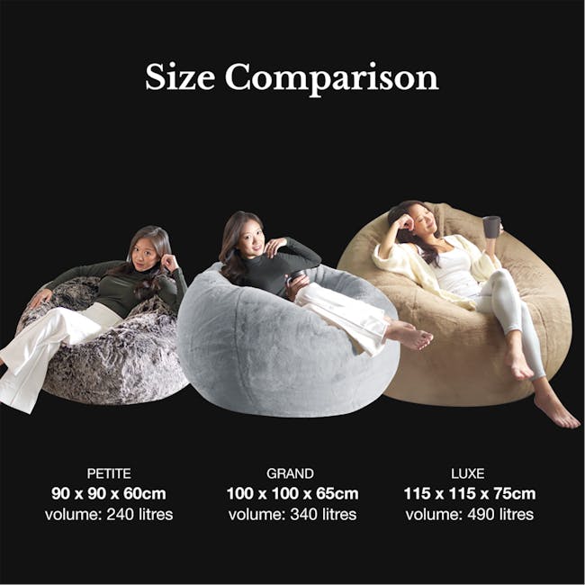 SoftRock Arcadian Bean Bag - Angora Grey (Luxe) - 11
