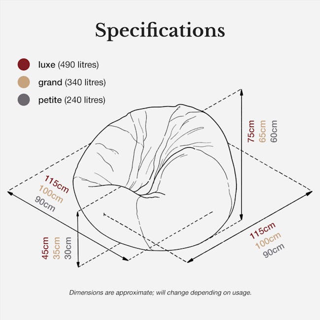 SoftRock Arcadian Bean Bag - Angora Grey (Luxe) - 9