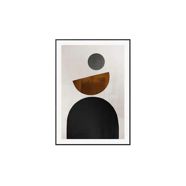 Geometric Framed Canvas 30cm x 40cm - Half - 1 - Modern abstract art, minimalist design, geometric shapes, abstract