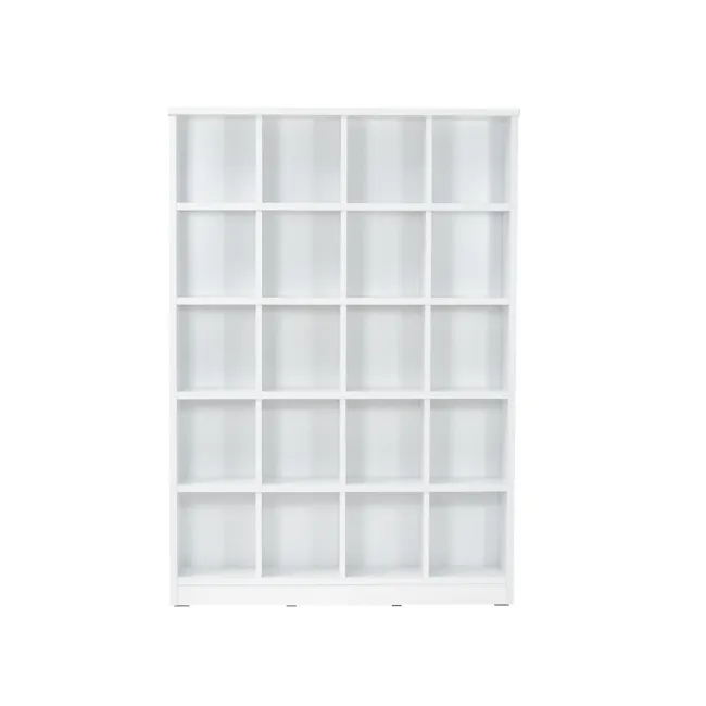 Harry 4x5 Shelving Unit - White - 1 - White shelving unit, minimalist design, empty shelves, modern storage, open shelving