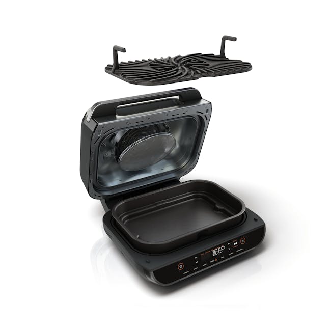 Ninja Foodi Smart XL Grill & Air Fryer - 9 - Electric toaster with built-in air fryer, sleek black design, open compartment
