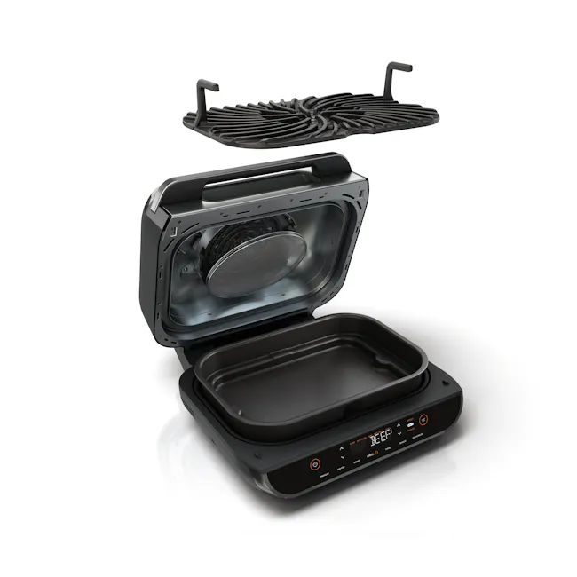 Ninja Foodi Smart XL Grill & Air Fryer - 9 - Electric toaster with built-in air fryer, sleek black design, open compartment