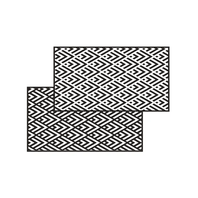 PDM Kaiku Reversible Mat (3 Sizes) - 8 - Black and white geometric pattern, Abstract design with zigzag lines, Symmetrical