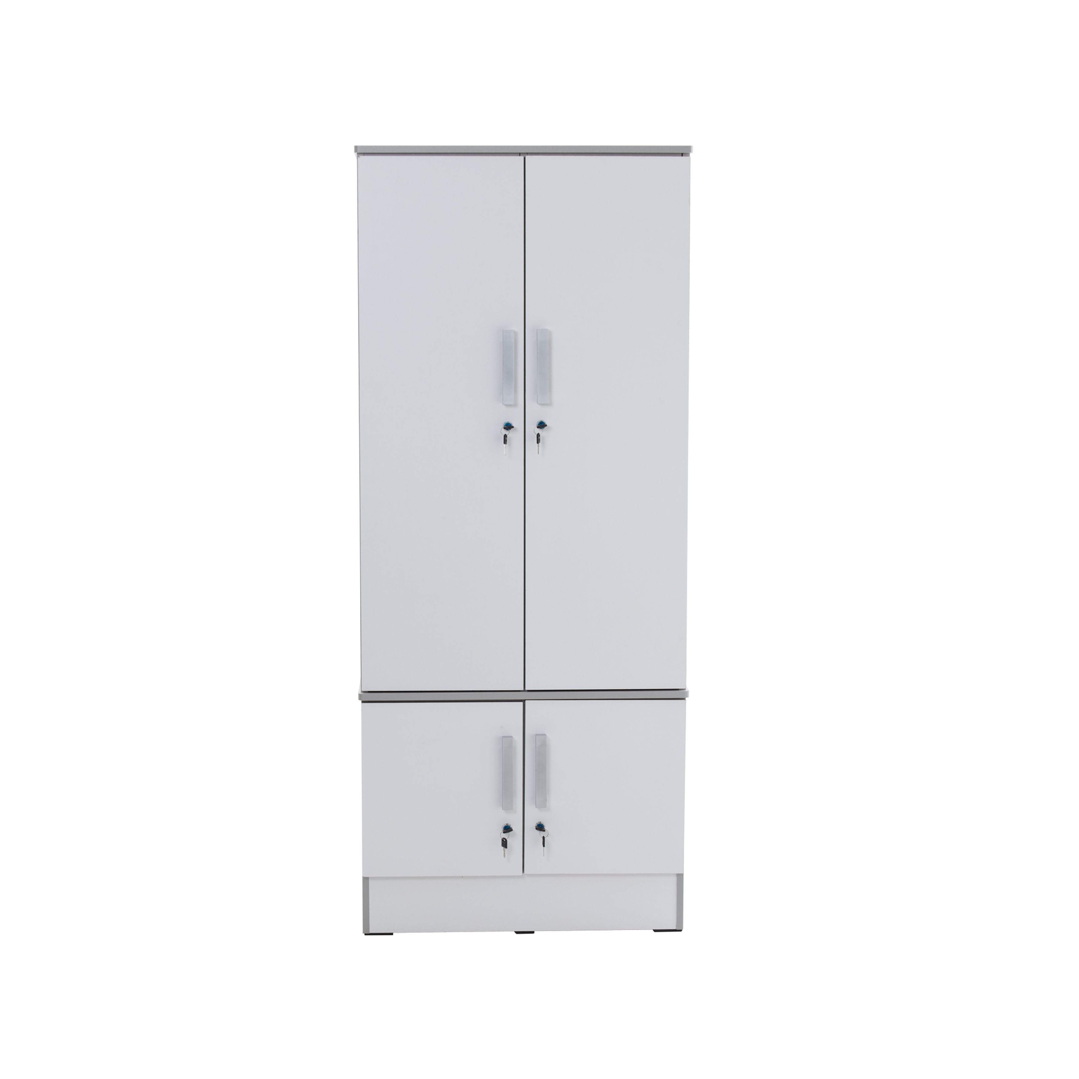 Naya 4 Door Wardrobe with Locks - White