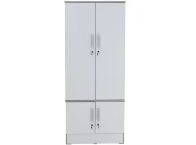 Naya 4 Door Wardrobe with Locks - White