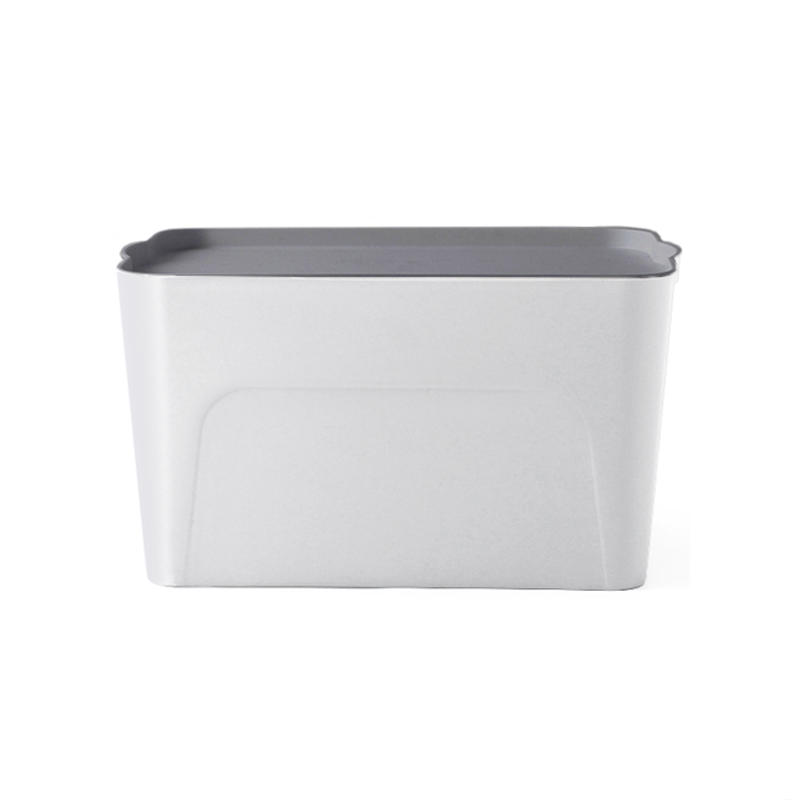 Clayton 28L White Storage Box with Grey Lid - Grey Lid