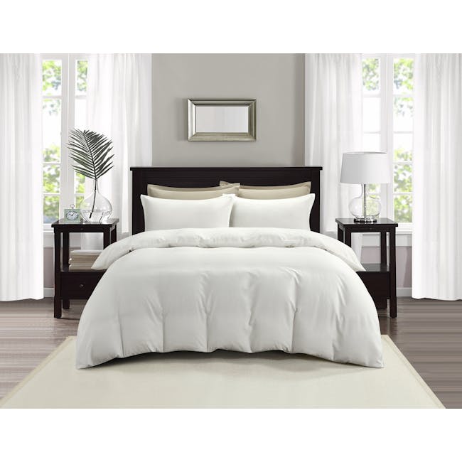 Plain Tencel Bedding Set - White (4 Sizes) - 6