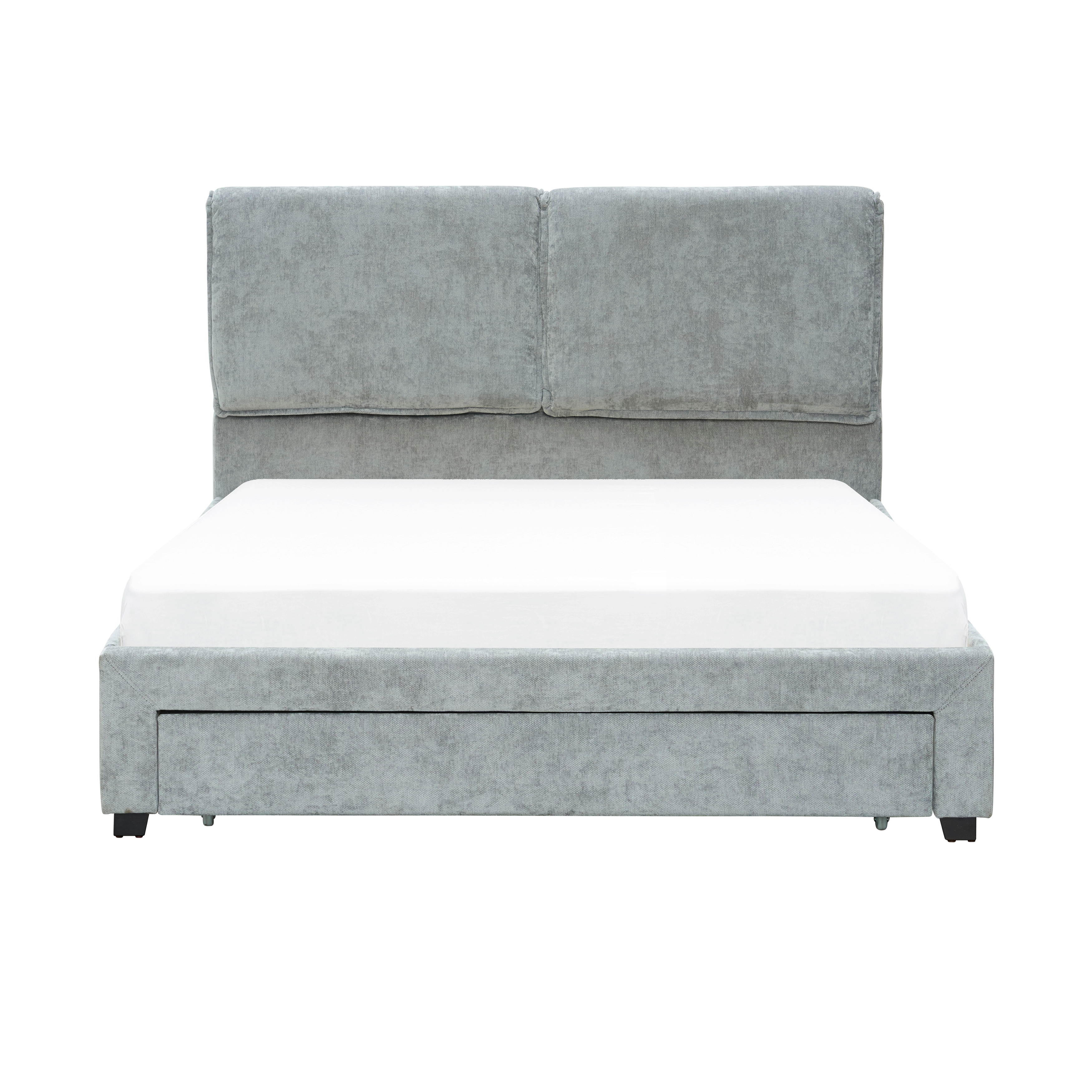 Delcie Drawer Queen Bed - Grey