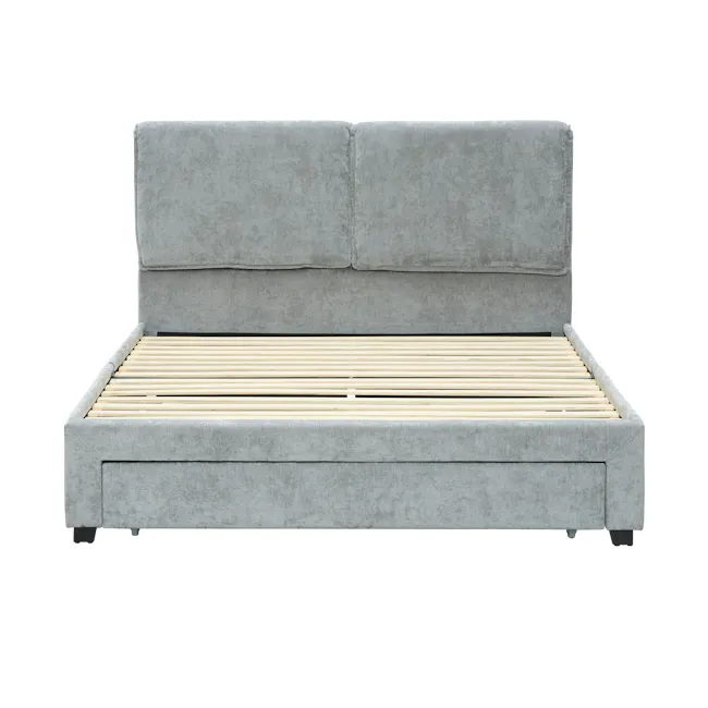 Delcie Drawer Queen Bed - Grey - 4