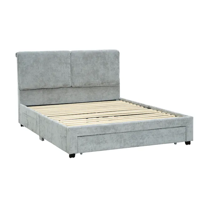 Delcie Drawer Queen Bed - Grey - 5
