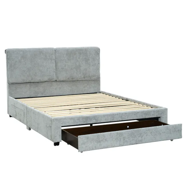 Delcie Drawer Queen Bed - Grey - 3