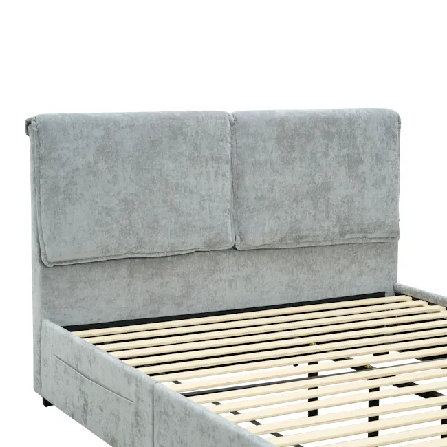 Delcie Drawer Queen Bed - Grey - 8