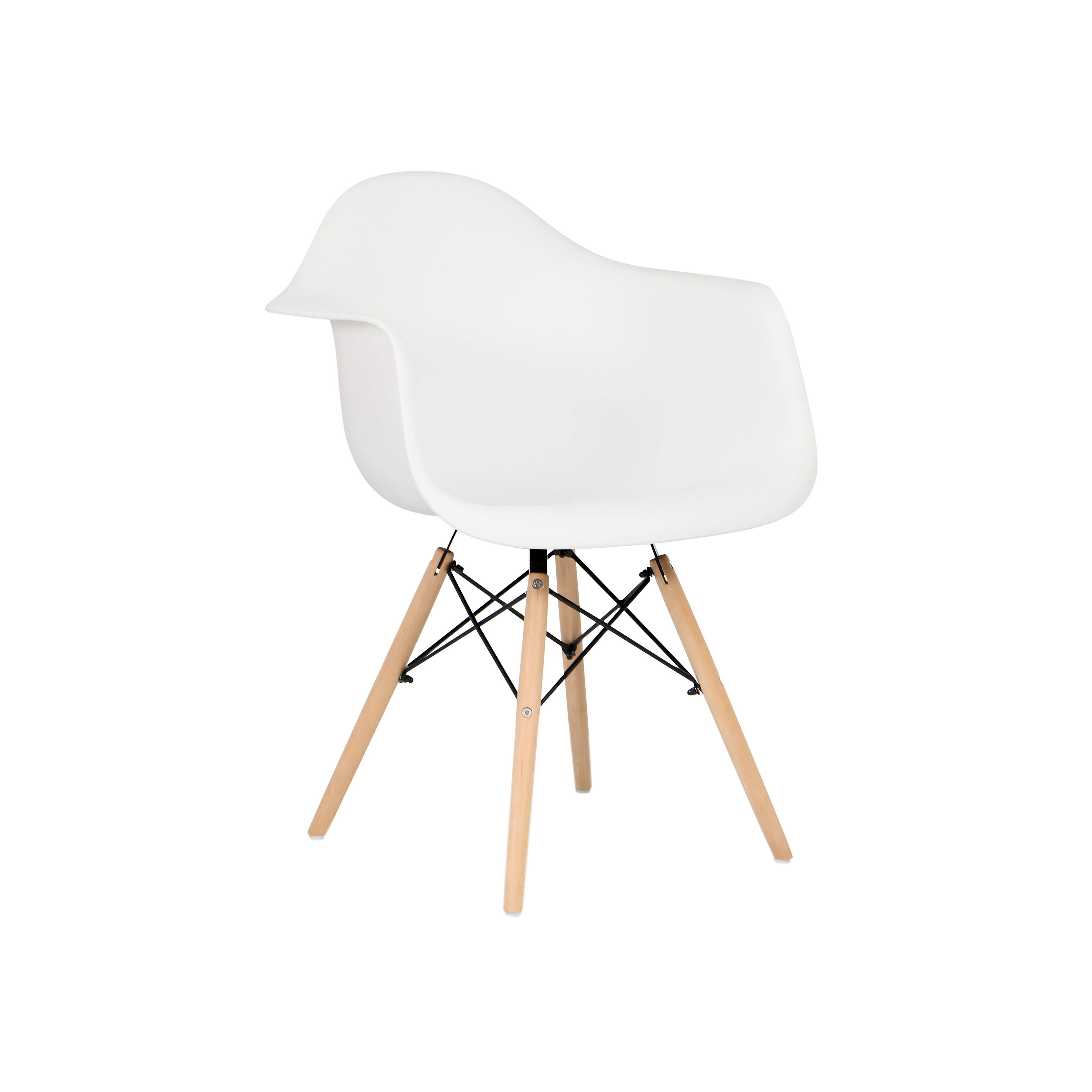 white modern chair wood legs