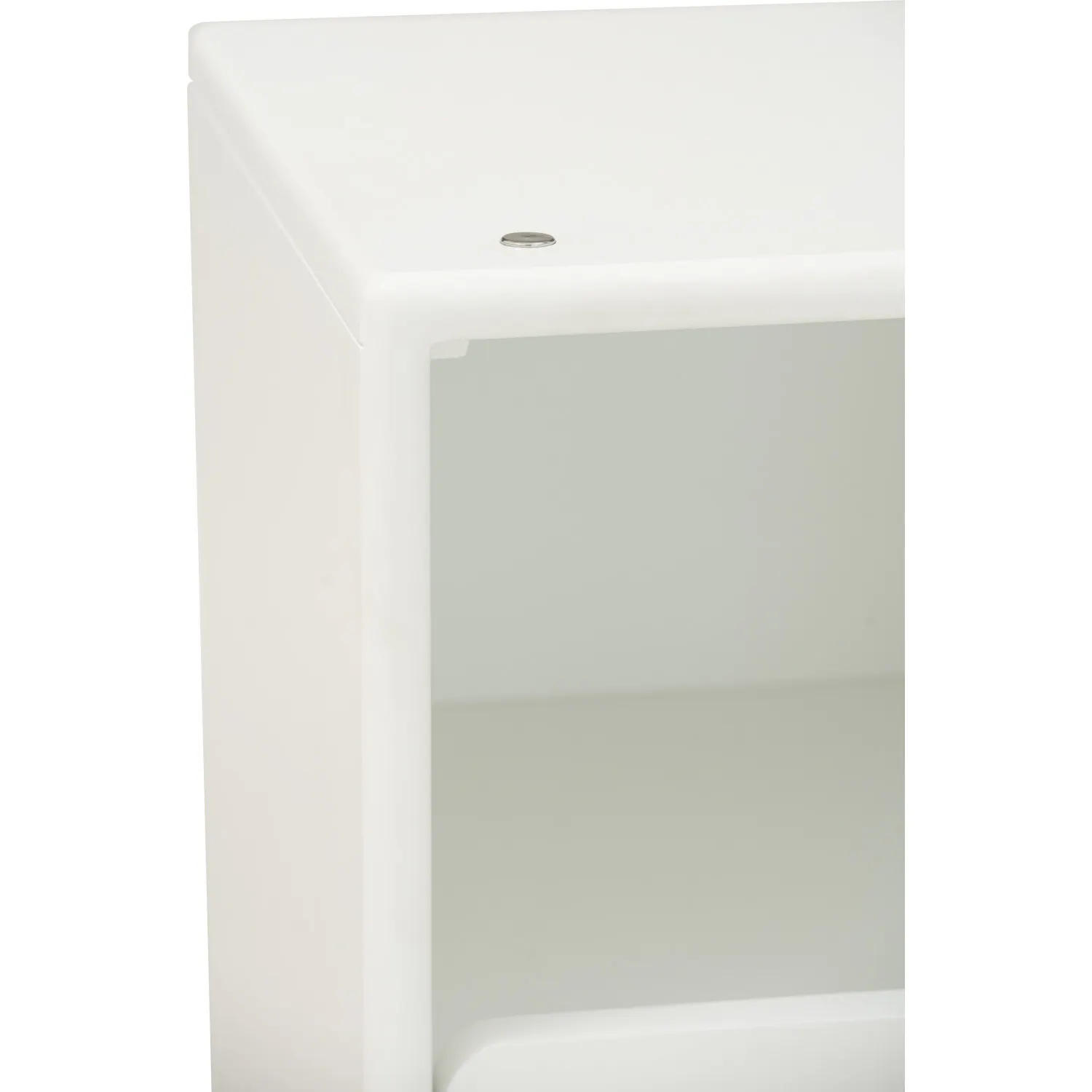 Yara Narrow Bedside Table with LED - White - 11