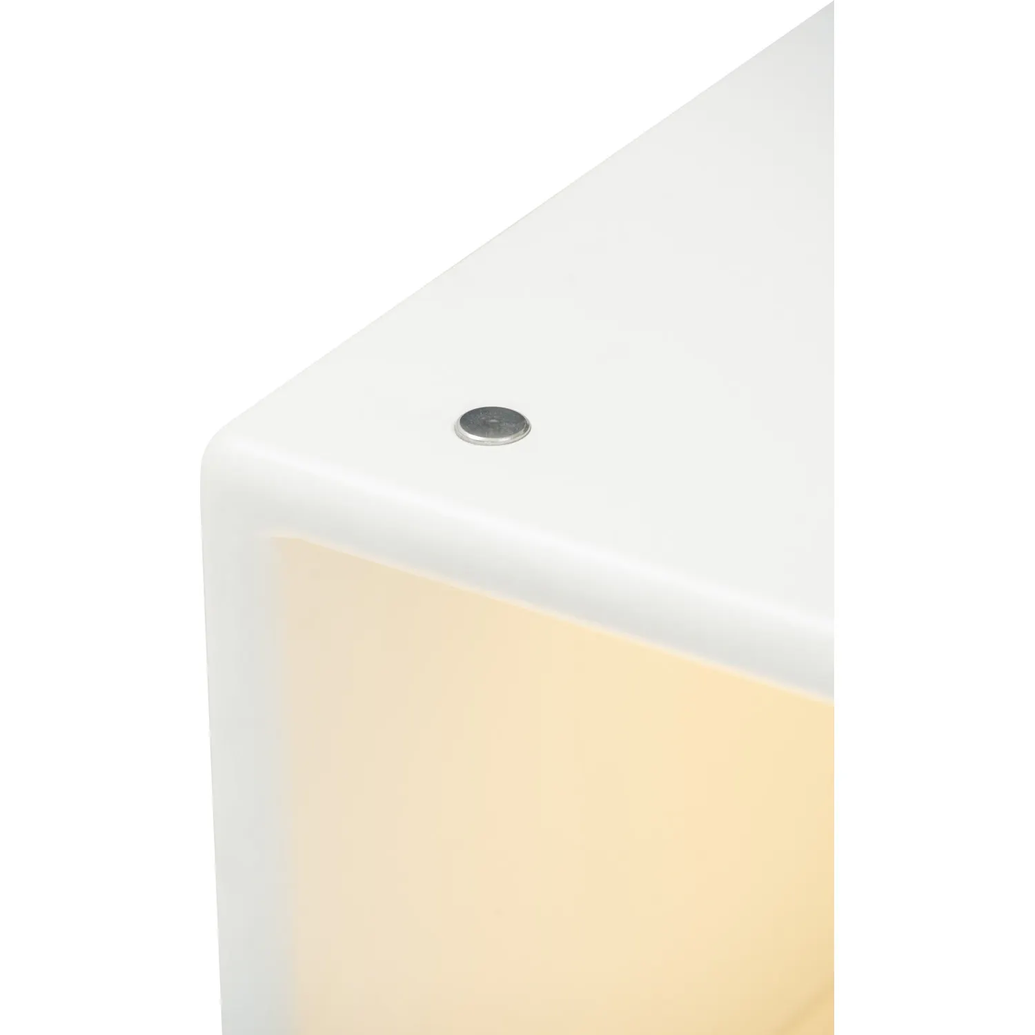Yara Narrow Bedside Table with LED - White - 12