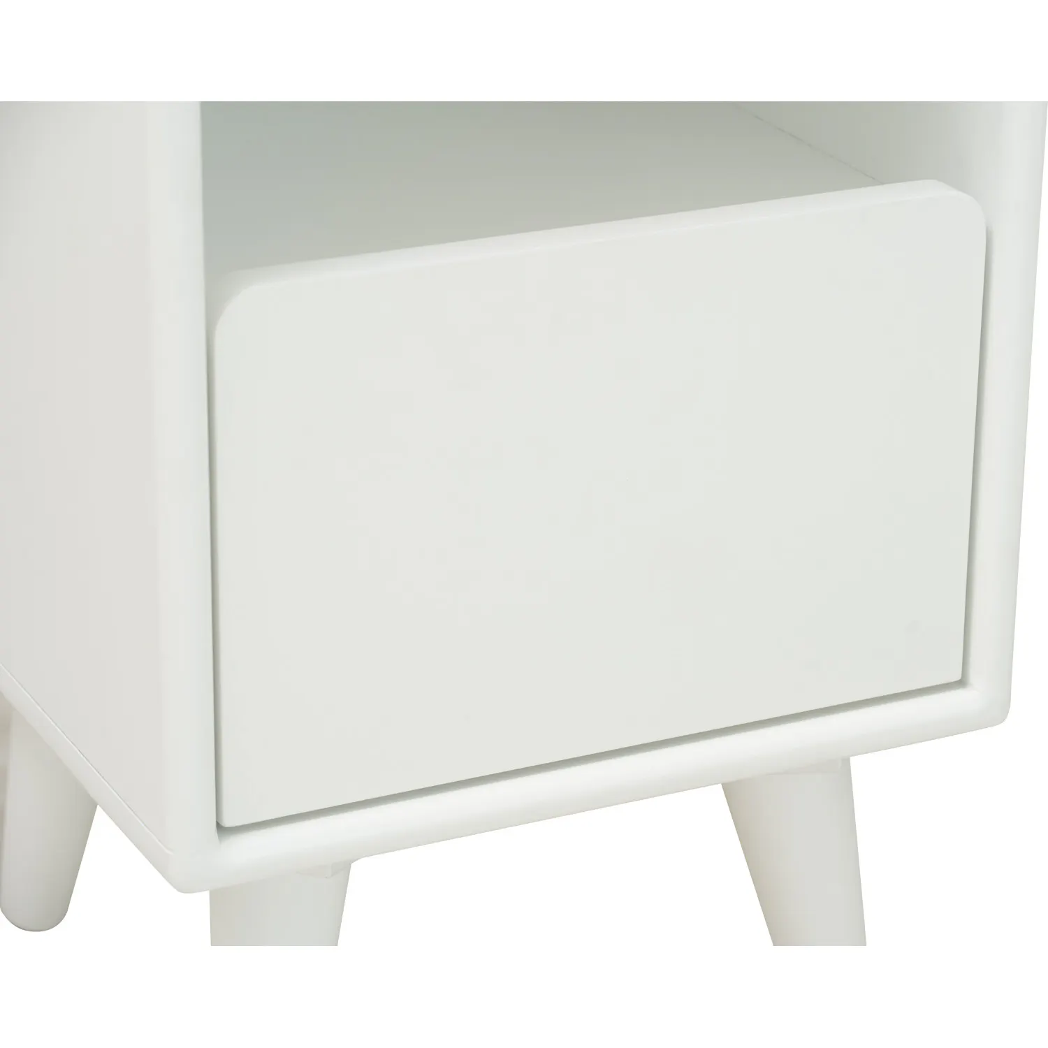Yara Narrow Bedside Table with LED - White - 14