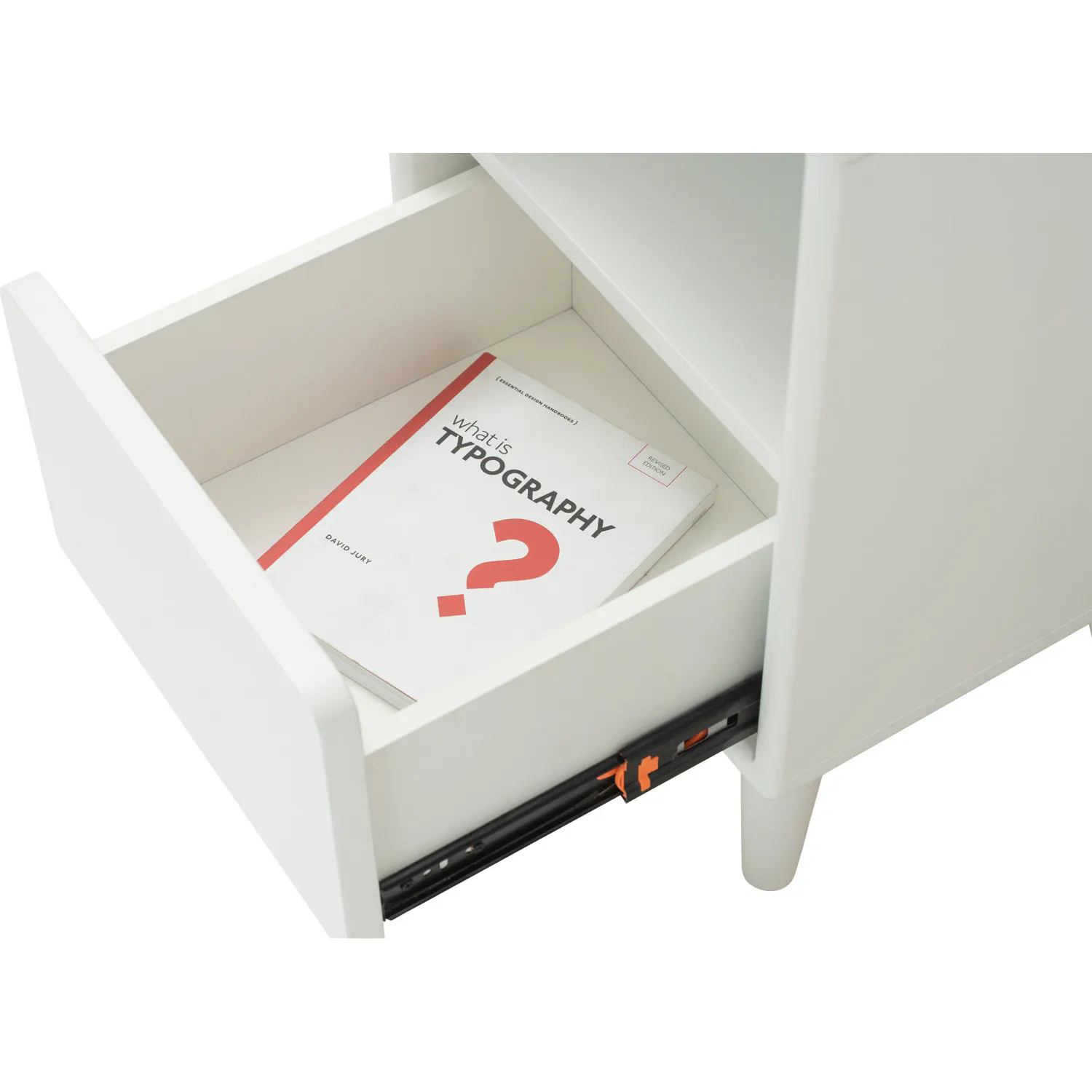 Yara Narrow Bedside Table with LED - White - 9
