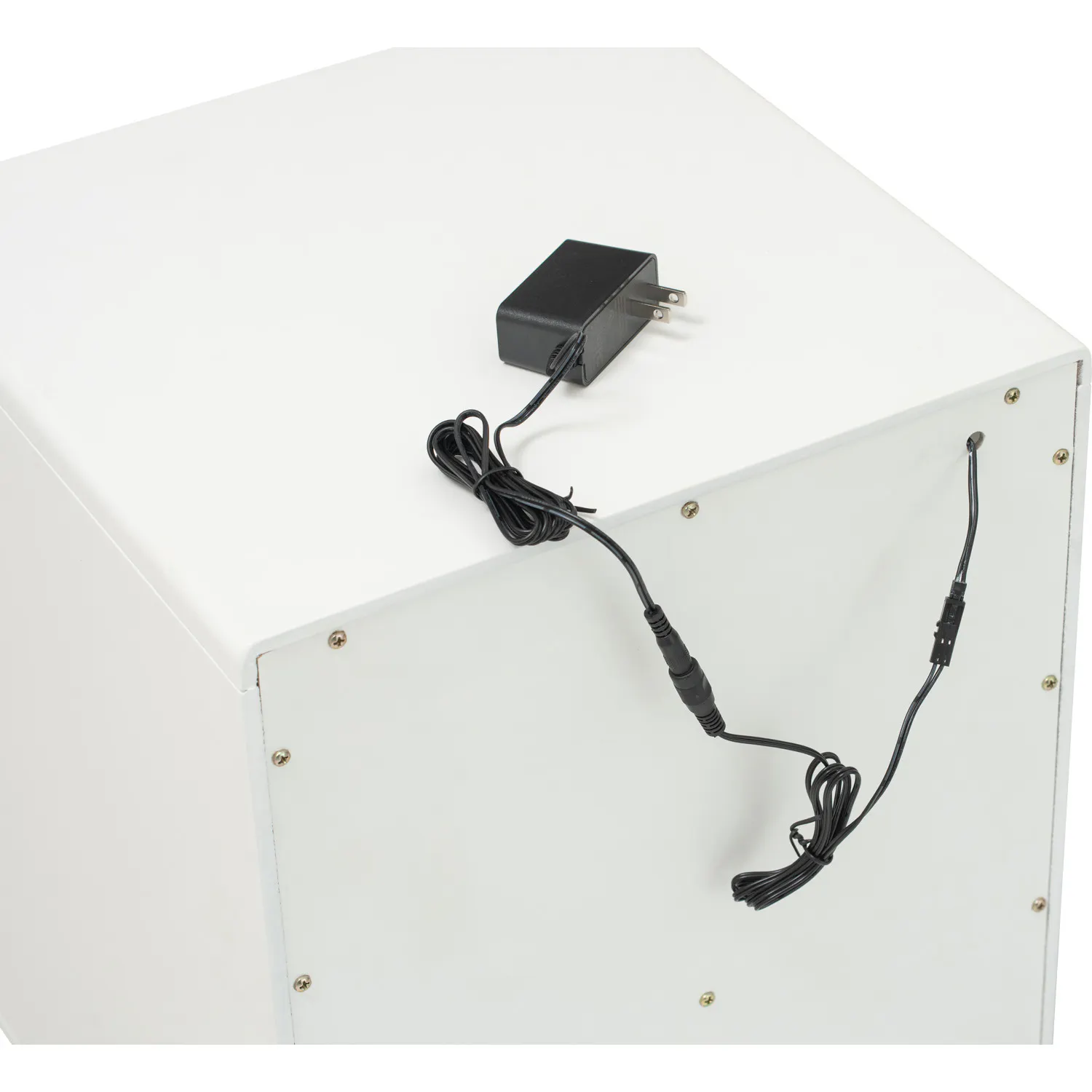 Yara Narrow Bedside Table with LED - White - 7