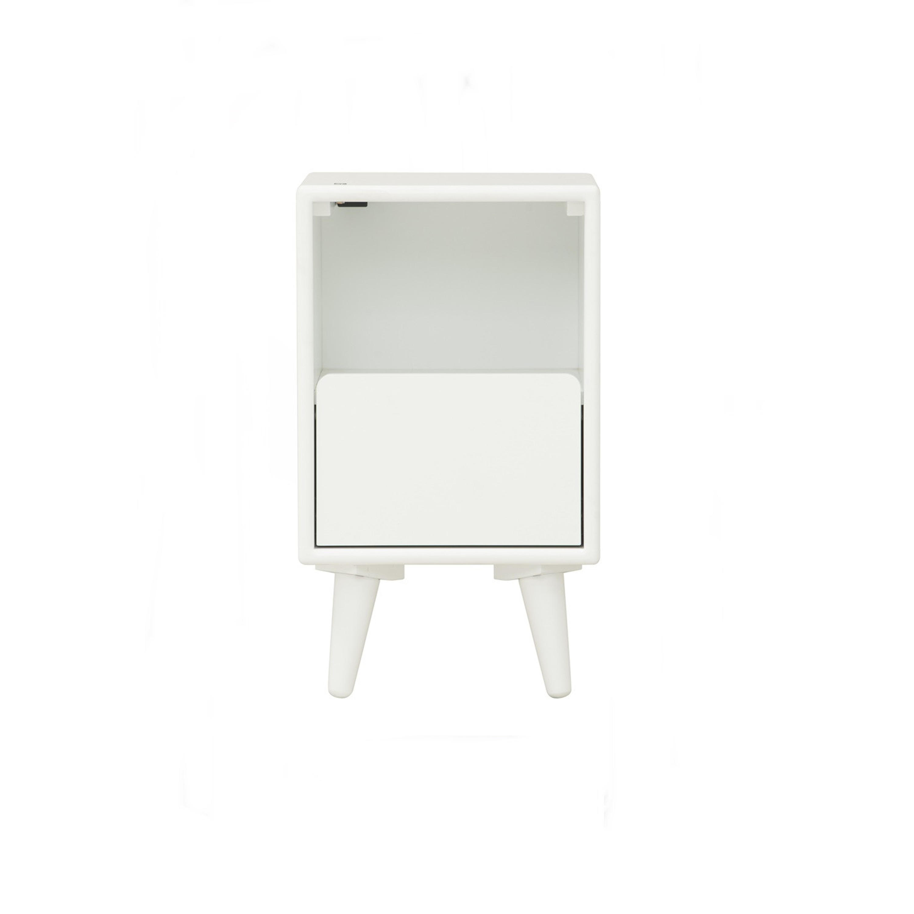 Yara Narrow Bedside Table with LED - White