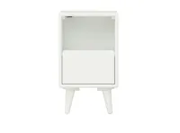 Yara Narrow Bedside Table with LED - White