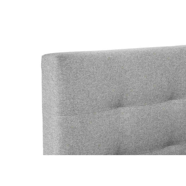 ESSENTIALS Super Single Headboard Storage Bed - Stone (Faux leather) - 5 - Modern gray upholstered sofa with textured