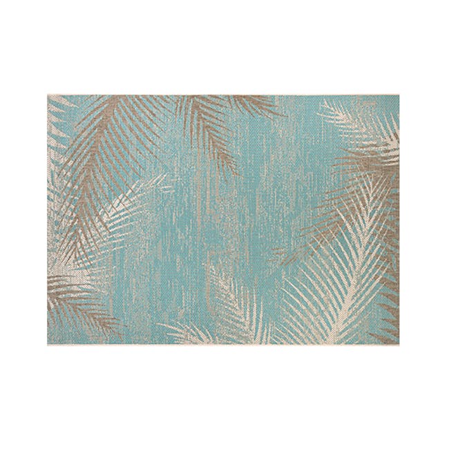 Tropical Palms Flatwoven Rug - Aqua (3 Sizes) - 0