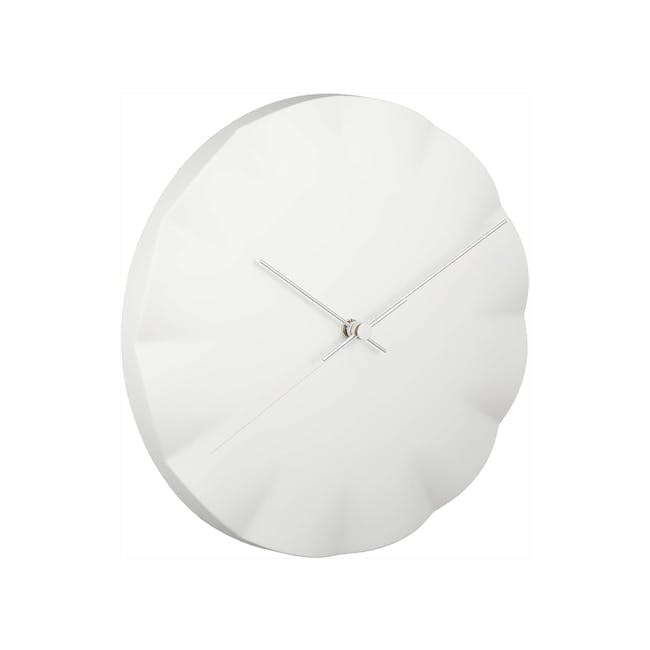 Kifuku Clock - 4 - White circular wall clock, minimalist design, modern aesthetic, sleek lines, elegant simplicity