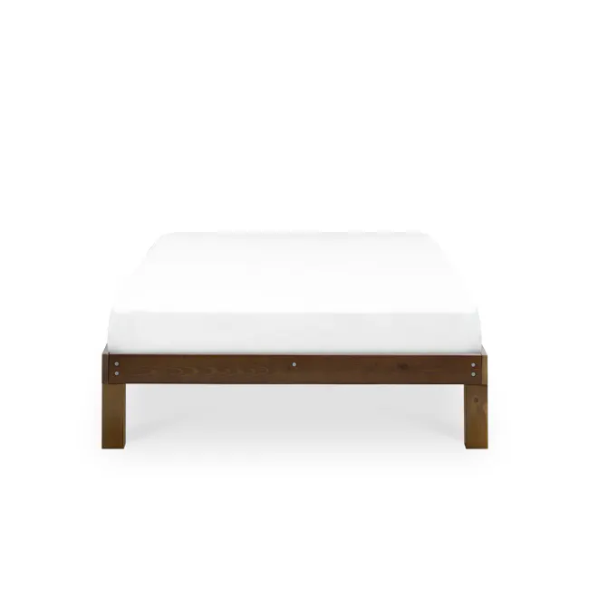 Katana Super Single Wooden Headboard Bed - Walnut - 10 - Wooden bed frame, white bedding, minimalist design, modern