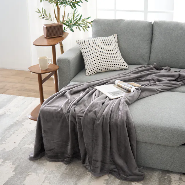 Makayla Velvet Plush Throw Blanket - Grey - 2