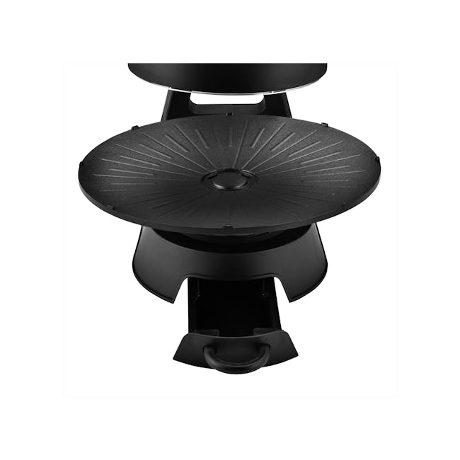 MORRIES Korean Smokeless Auto-Rotate Infrared BBQ Grill - 2 - Black, modern, ergonomic, adjustable, circular, textured