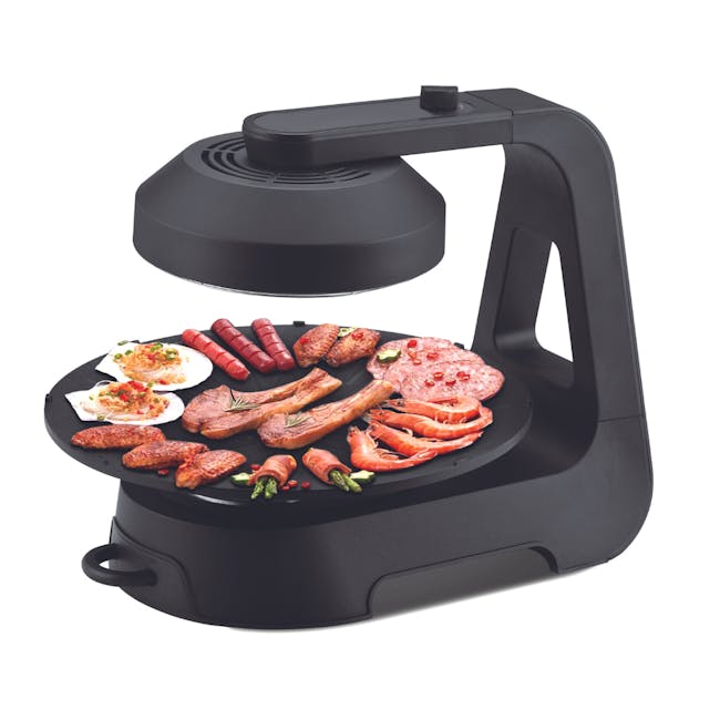 MORRIES Korean Smokeless Auto-Rotate Infrared BBQ Grill - 5 - Electric griddle, black, modern design, versatile cooking