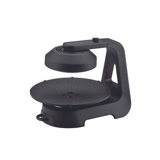 MORRIES Korean Smokeless Auto-Rotate Infrared BBQ Grill - 1 - Black ceiling speaker, sleek design, adjustable head mount