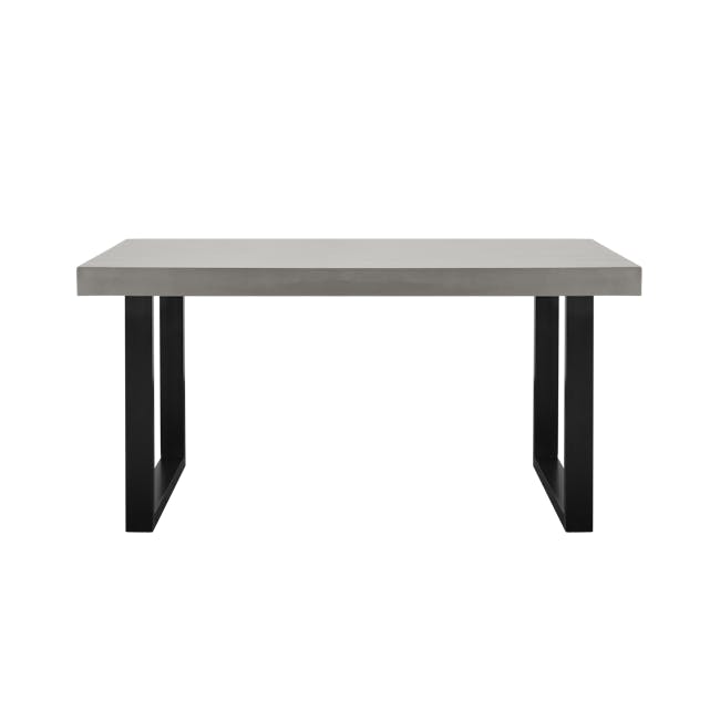 Titus Concrete Dining Table 1.6m with Titus Concrete Bench 1.4m and 2 Greta Chairs in Black - 3
