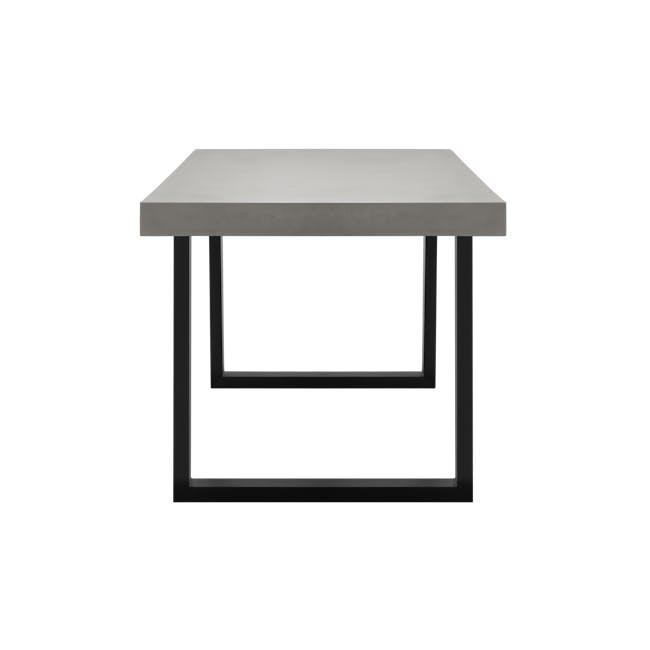 Titus Concrete Dining Table 1.6m with Titus Concrete Bench 1.4m and 2 Greta Chairs in Black - 4