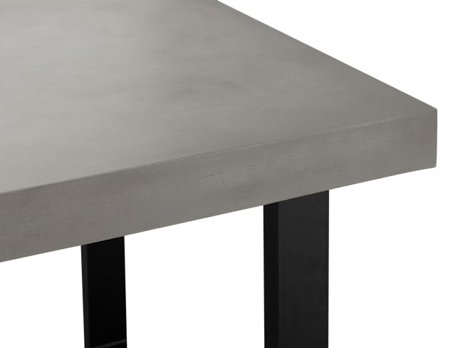 Titus Concrete Dining Table 1.6m with Titus Concrete Bench 1.4m and 2 Greta Chairs in Black - 5
