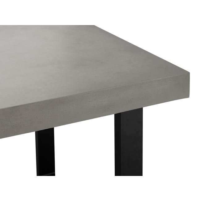 Titus Concrete Dining Table 1.6m with Titus Concrete Bench 1.6m and 2 Greta Chairs in Black - 5