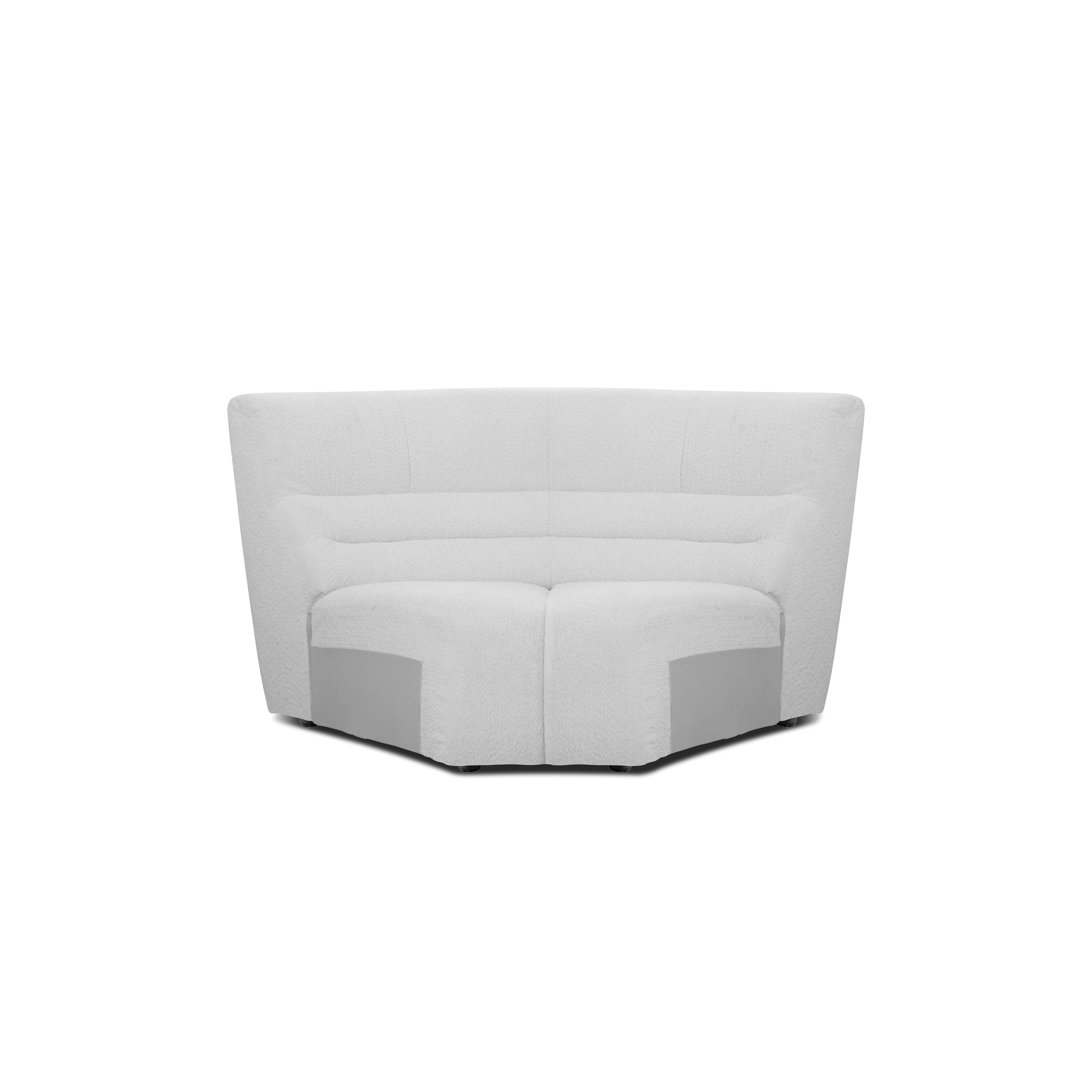 Tara 3 Seater Corner Extended Sofa - Grey - 11 - Sleek, modern white upholstered sofa, Minimalist design with soft fabric