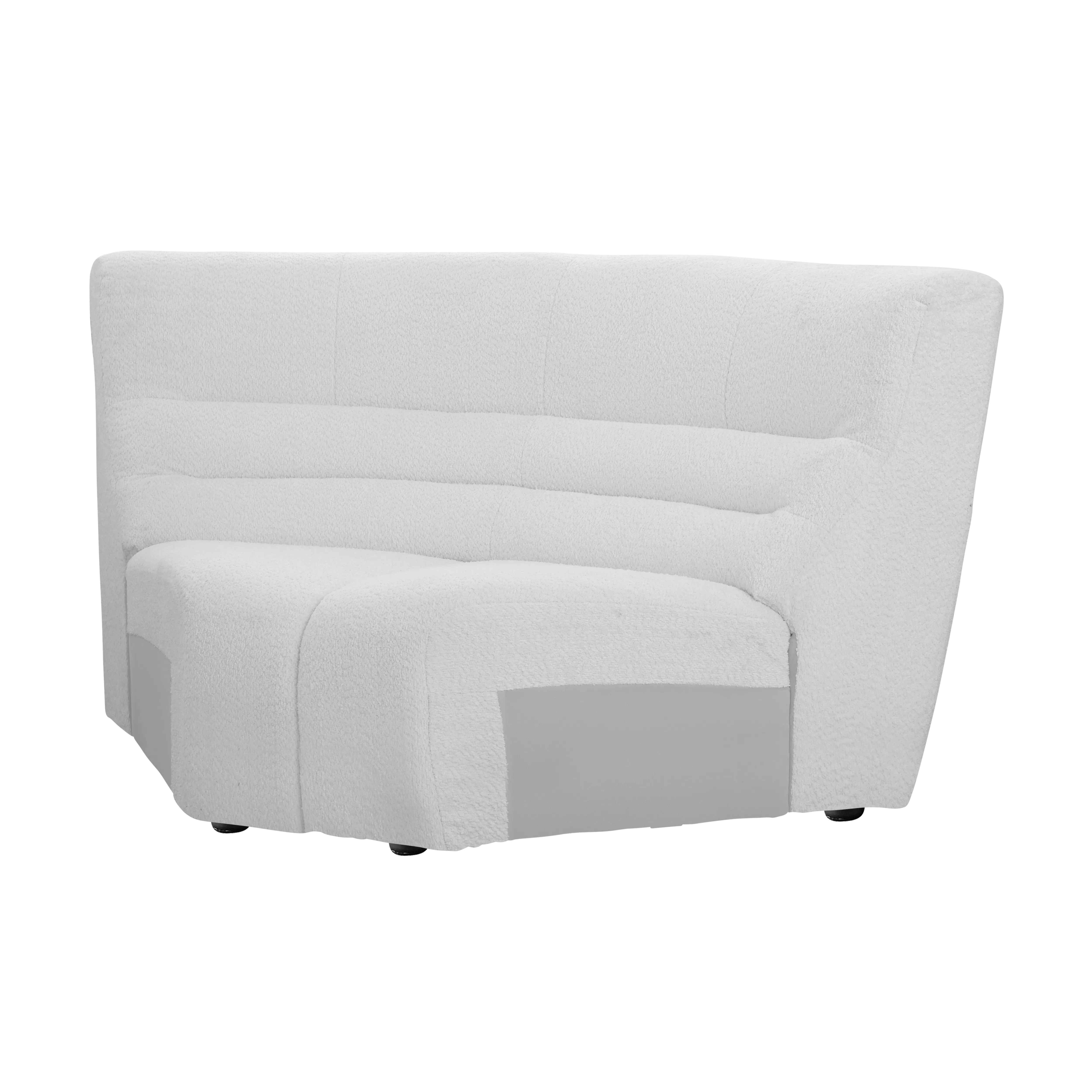 Tara 3 Seater Corner Extended Sofa - Grey - 13 - White, plush, modern, cozy, comfortable, soft, luxurious, elegant