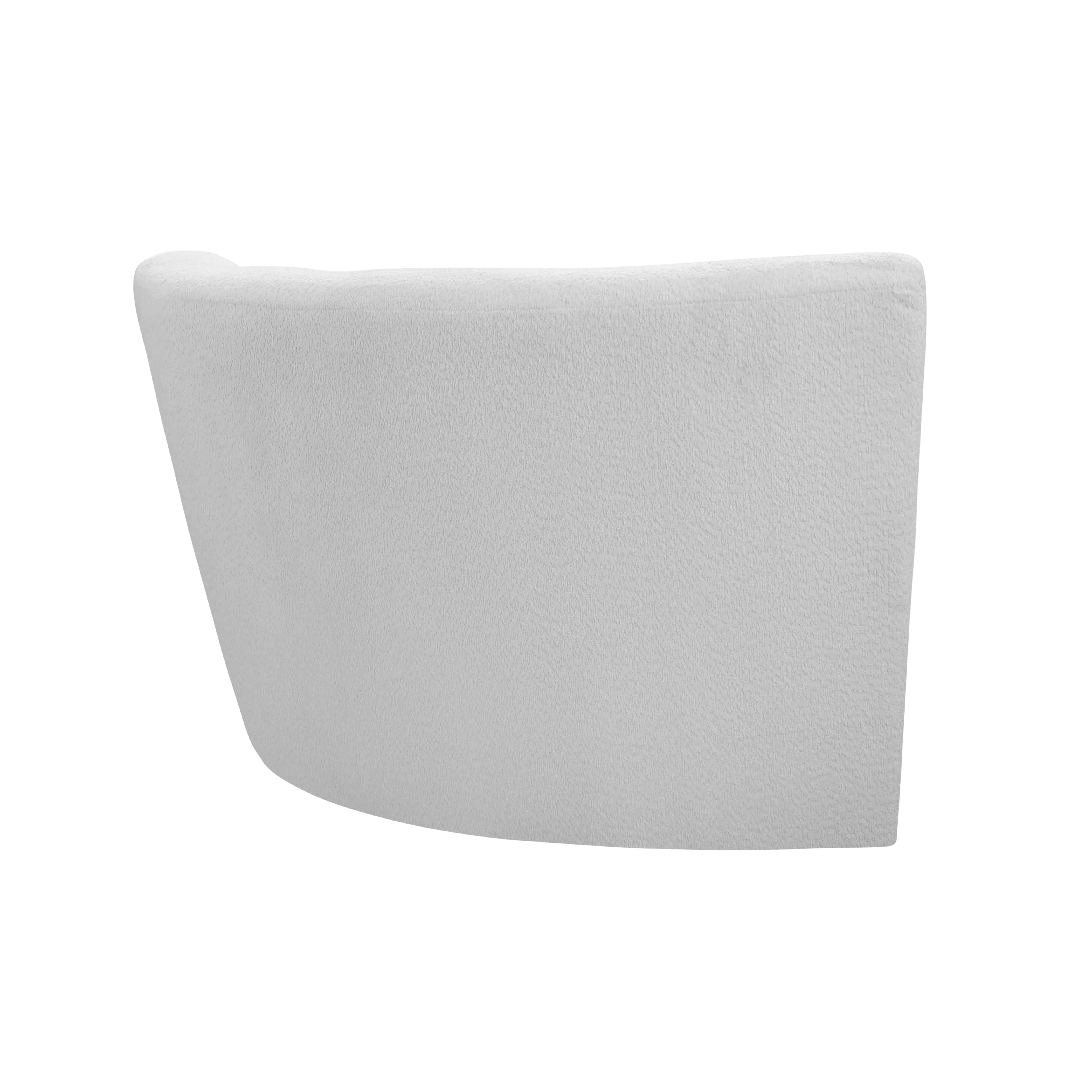 Tara 3 Seater Corner Extended Sofa - Grey - 14 - White textured fabric, minimalist design, soft texture, high-quality