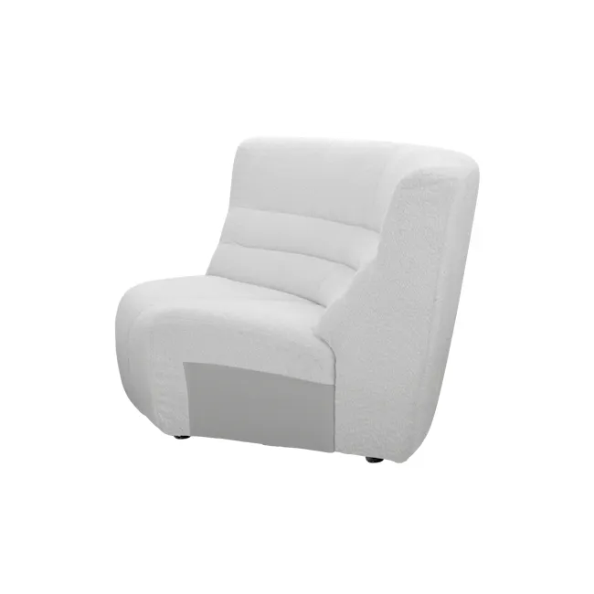 Tara Large Corner Sectional Extended Sofa - Grey - 17 - White upholstered armchair, modern design, plush fabric, ergonomic