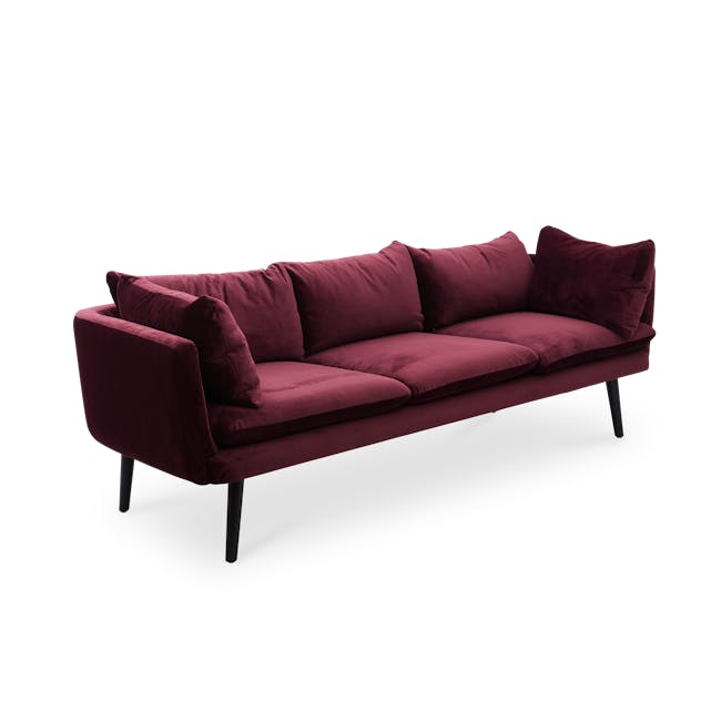 (As-is) Sable 3 Seater Sofa - Ruby (Velvet) - 1 - 12