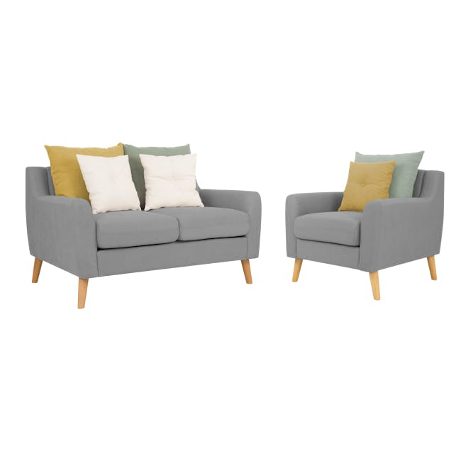 Evan 2 Seater Sofa with Evan Armchair - Slate - 0