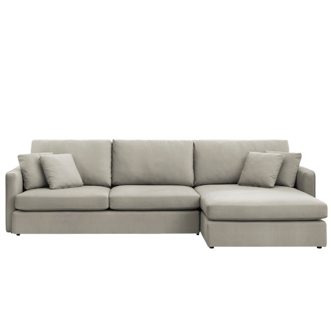 Ashley L-Shaped Lounge Sofa - Nest Beige (Scratch Resistant Fabric) - 0