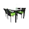 Boulevard Outdoor Dining Set with 4 Chair - Green Cushion - 0