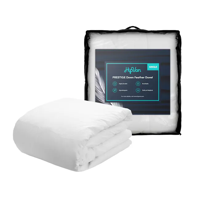 (Single) PRESTIGE Down Feather Duvet - 1 - Premium down feather duvet, breathable fabric, hypoallergenic, fluff yet